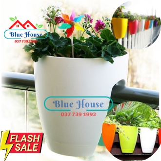 Chậu Nhựa Kẹp Lan Can Tròn To
