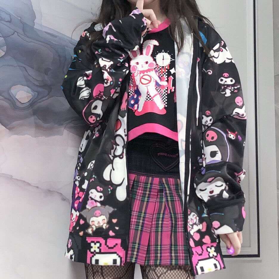 ❣Áo Khoác Phong Cách Nhật Bản❣Áo Khoác Cardigan Mỏng Dáng Rộng In Họa Tiết Phong Cách Hàn Quốc Thời Trang Hè Thu Hàng Mới Dành Cho Học Sinh Nữ