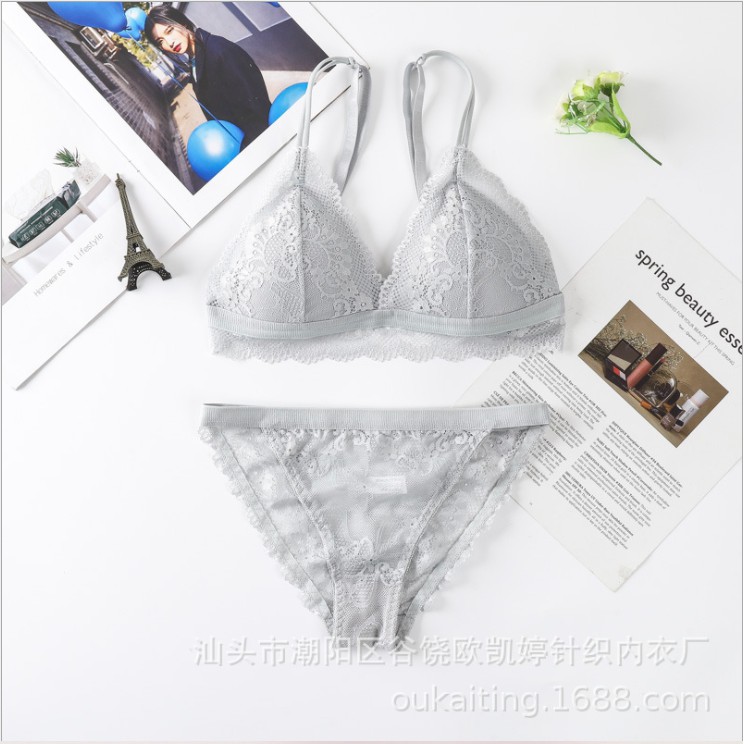 Bộ đồ lót ren hoa nữ không gọng đẹp sexy nâng ngực cao cấp xuất Hàn M01 | BigBuy360 - bigbuy360.vn