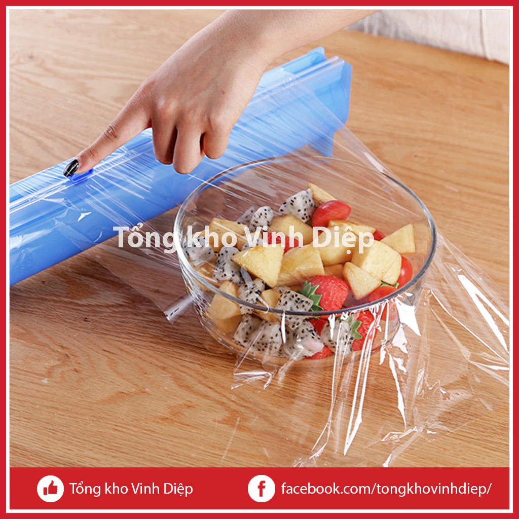 Màng bọc thực phẩm EUFOOD Wrap 200 khổ 30cm dài 100m có dao cắt - Hàng loại 1