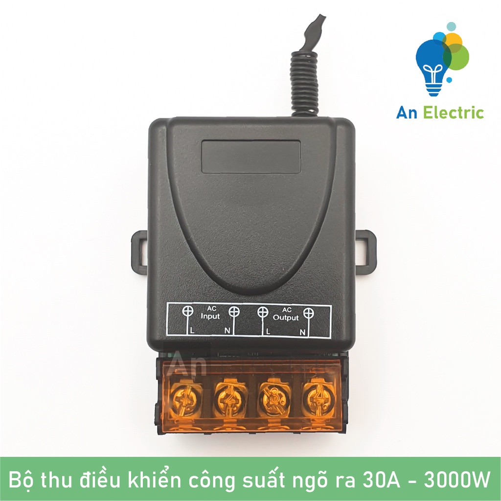 Công tắc điều khiển từ xa 100m công suất cao ngõ ra 30A/AC230V bật tắt thiết bị chiếu sáng, máy bơm, quạt – Bộ 2 tay bấm