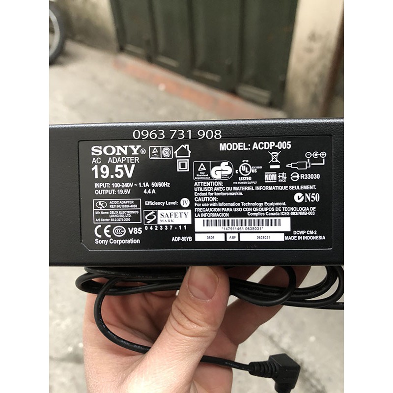 Dây nguồn tivi Sony 19.5V 4.4A 86W chính hãng