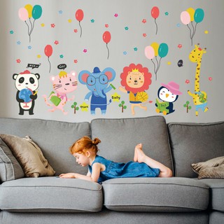 decal dán tường thú bóng bay vui nhộn
