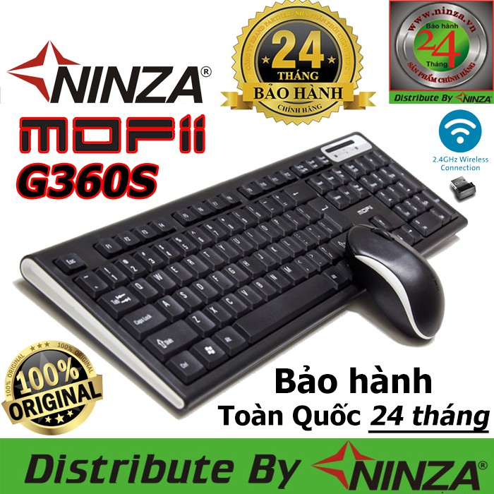 [Mã ELHAMSG giảm 7% đơn 500K] Combo phím chuột không dây Mofii G360S + Tặng pin Alkaline[]