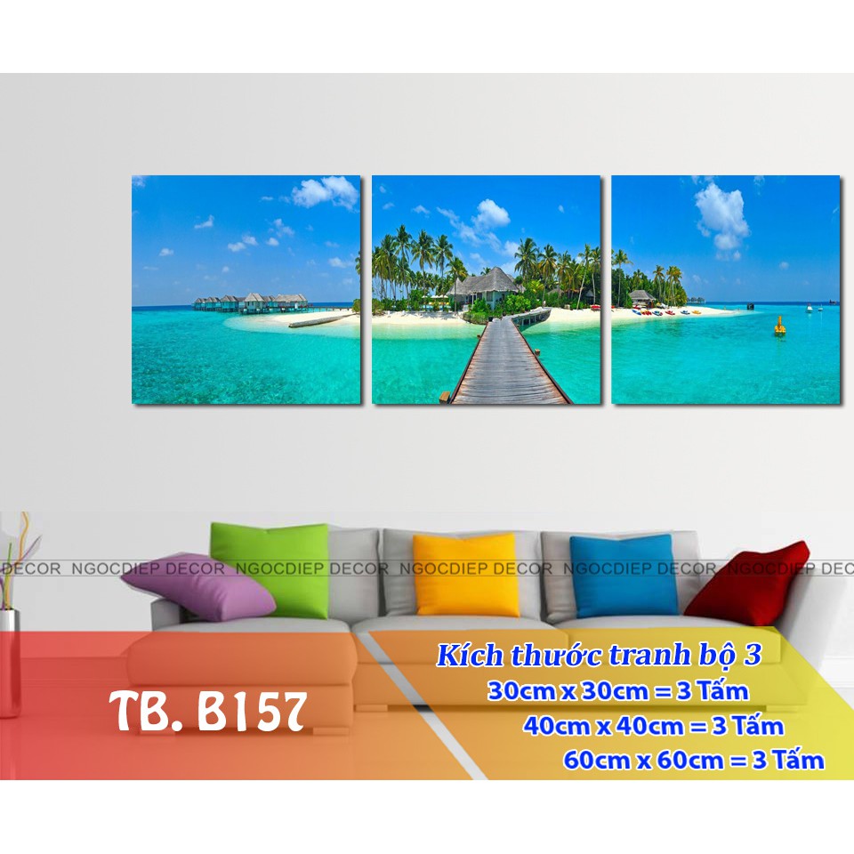 [HOT][SALE] BỘ 3 TRANH BIỂN TREO TƯỜNG, TRANH PHÒNG KHÁCH, TRANH PHÒNG NGỦ, TRANH PHÒNG BẾP, TRANH VĂN PHÒNG 50X50X3