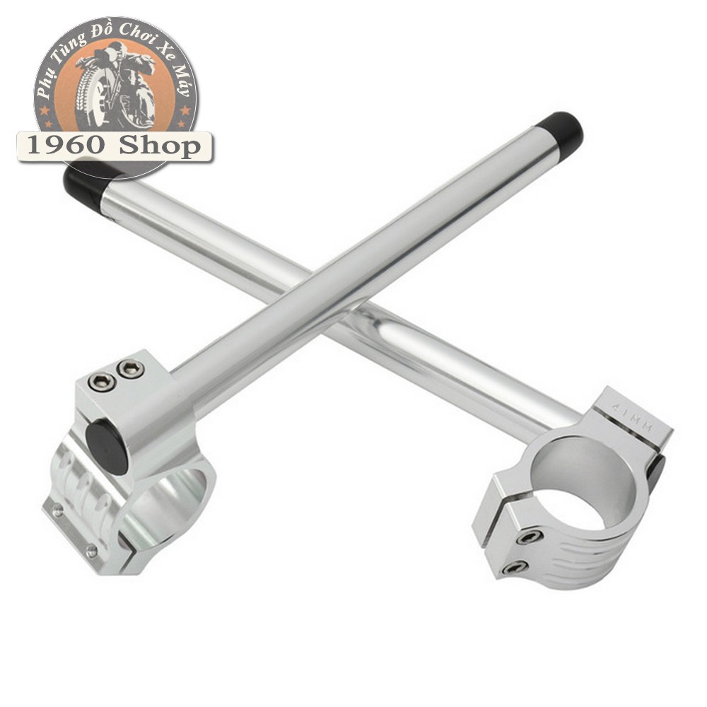 Ghi đông clip on Cafe racer nhôm cnc kích thước cho phuộc 45mm Phù hợp độ Cafe Racer Tracker Win CD 67 Dream CUB