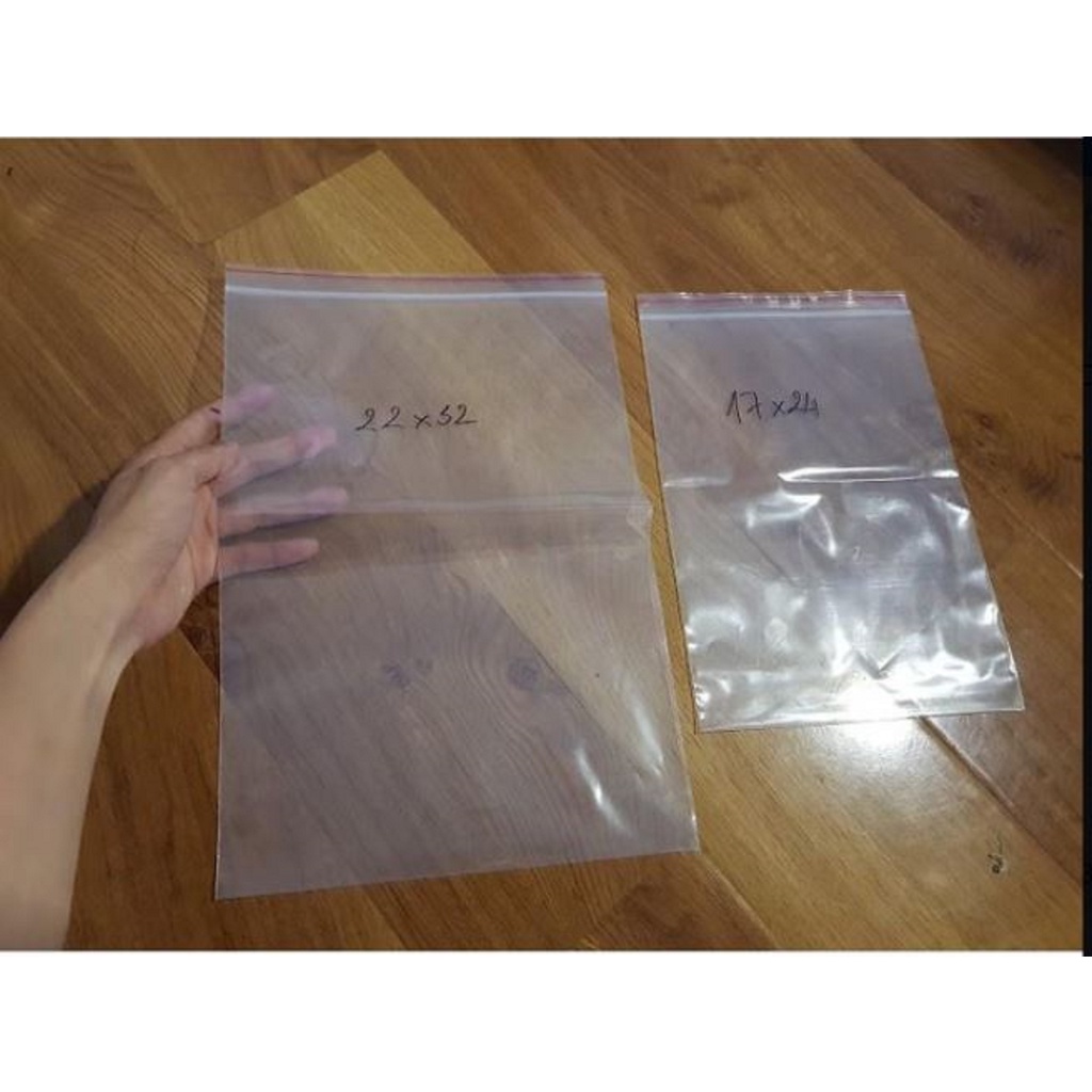100g Túi zip chỉ đỏ loại dày đẹp - Ấn vào chọn size