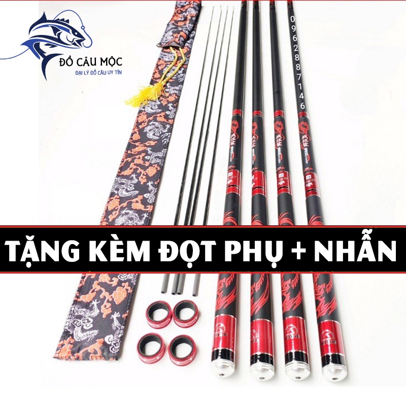Cần Đài 6h Xích Long Tặng Kèm Đọt Phụ 360 + Nhẫn chống trôi