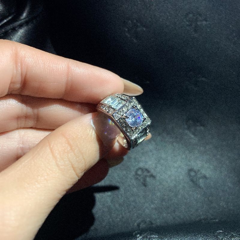 [ẢNH SHOP CHỤP] Nhẫn Đính Đá Zircon Full box Tặng Kèm Khăn Lau Bạc