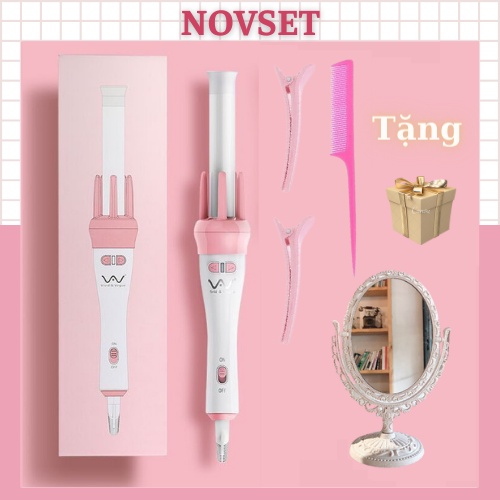 Máy uốn tóc xoăn VIVID &amp; VOGUE NOVSET Máy Làm tóc xoăn tự động Hàng chính hãng bảo hành 1 năm [ TẶNG KÈM GƯƠNG CAO CẤP ]