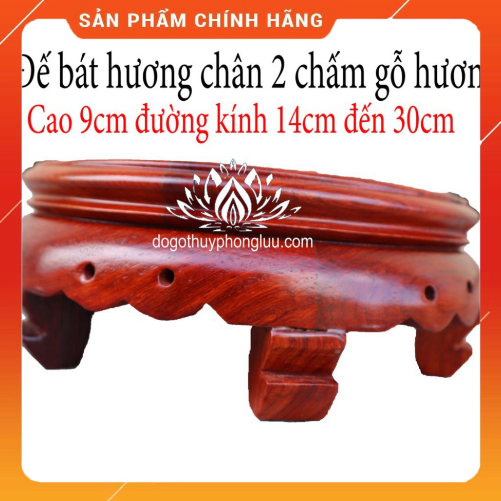 Kỷ tròn chân-Đế bát hương-Đô n tròn gỗ hương cao 9cm cỡ mặt từ 14cm đến30cm