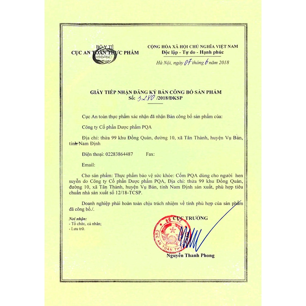 Cốm Ho Hen PQA Thành Phần Từ Thiên Nhiên Hỗ Trợ Thanh Họng, Bổ Phổi, Giảm Ho Và Hen Suyễn Hộp 25 Gói