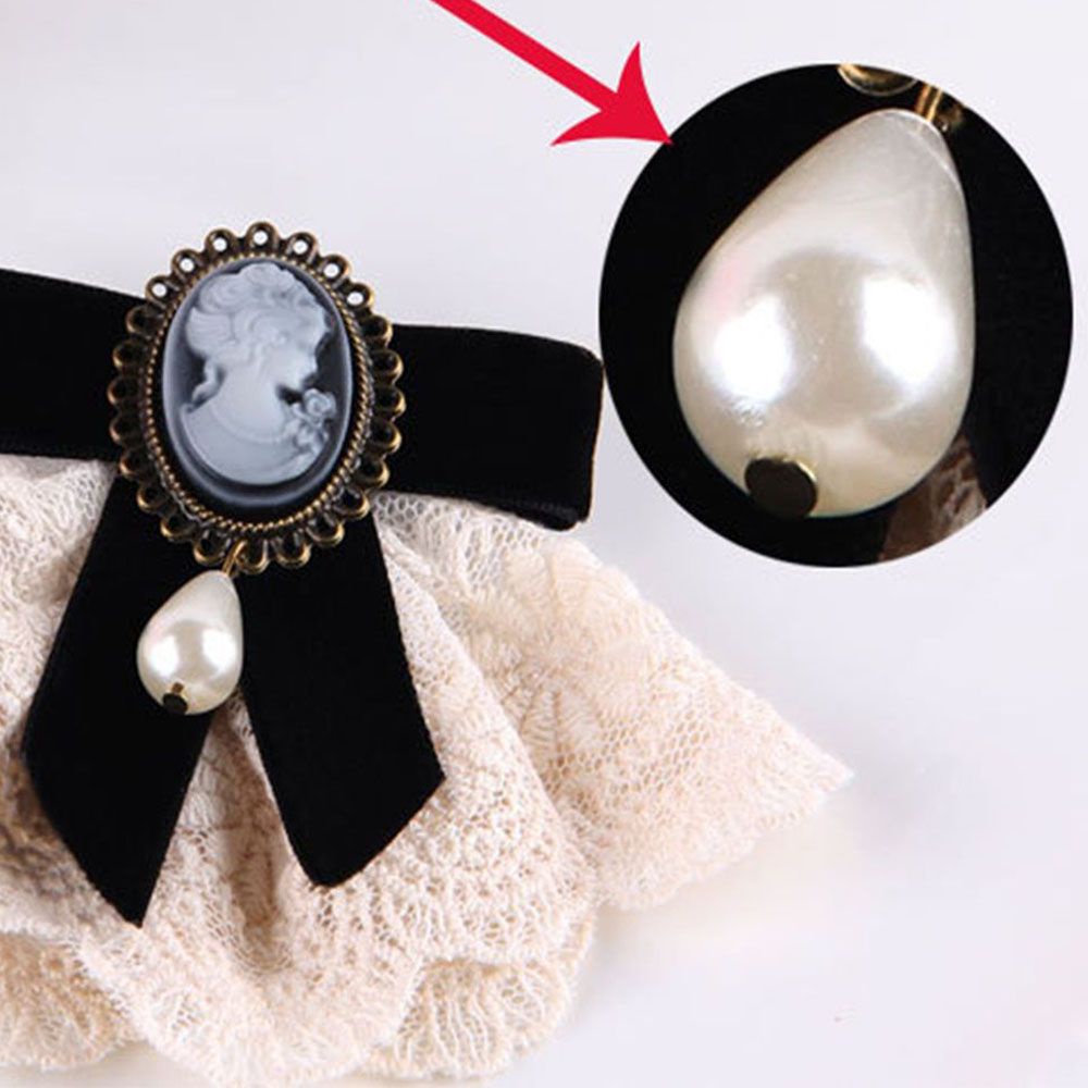 Ghim cài áo hình chiếc nơ đính ngọc trai giả thời trang cho nữ