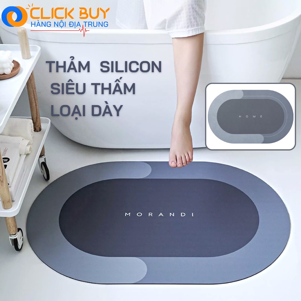 Thảm Lau Chân Silicon BATH MAT Hút Nước Siêu Thấm - Thảm Chùi Chân Siêu Mềm Siêu Dày, Thấm Nước Chất Liệu Chống Trượt