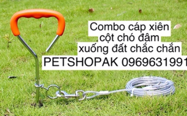 Cọc xích chó và cáp xích 2 đầu móc