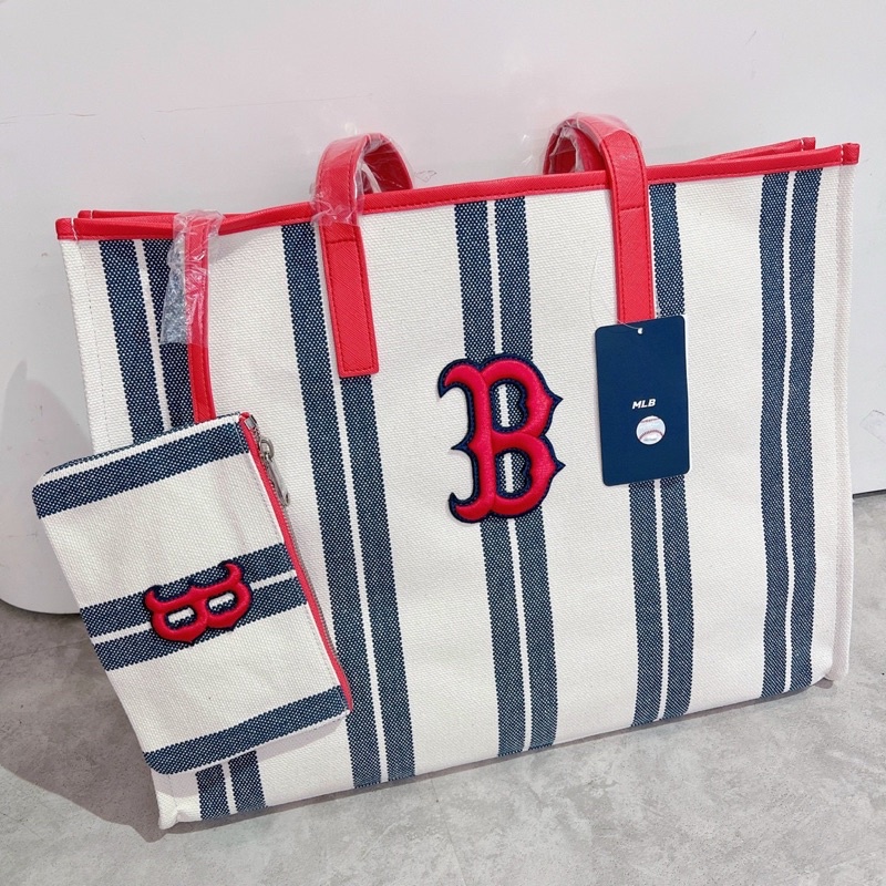 Túi tote MLB Canvas Sọc chính hãng