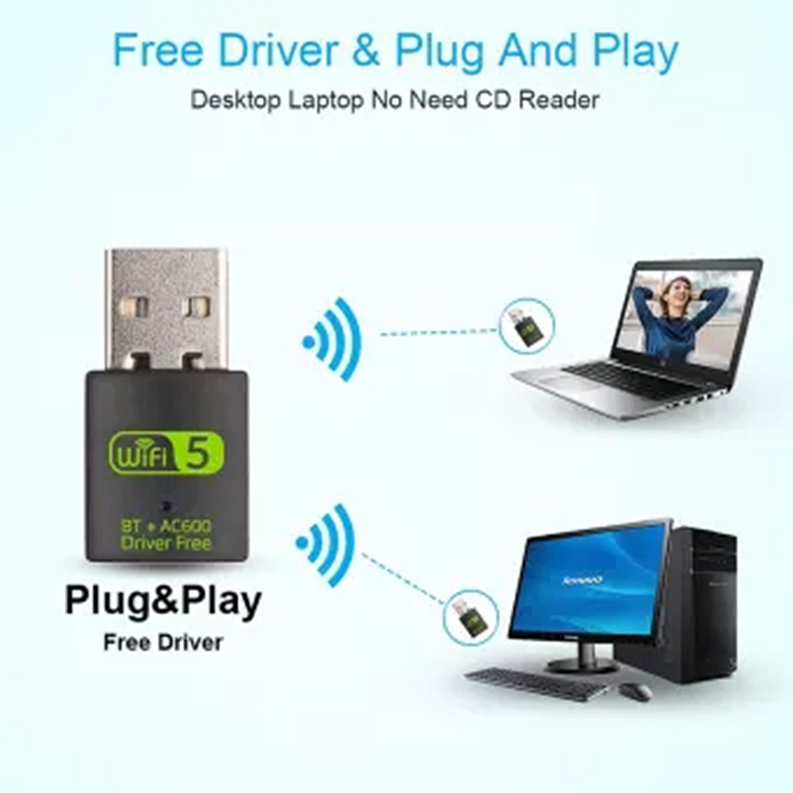 USB Thu Sóng Wifi 600mbps 2.4ghz 5ghz Có Ăng Ten | WebRaoVat - webraovat.net.vn