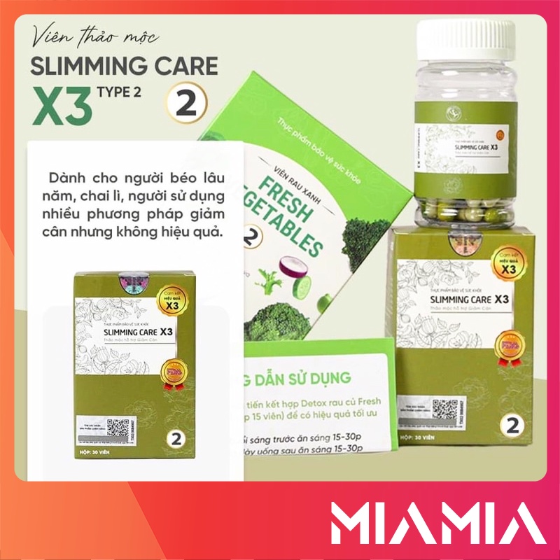 Viên Uống Giảm Cân Slimming Care Tặng Kèm Detox Rau Củ Chính Hãng