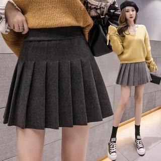 Chân váy dạ len xếp ly thu đông