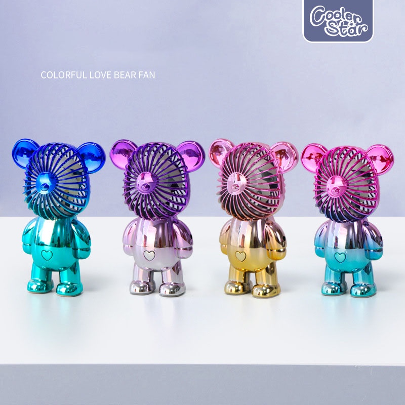 Quạt cầm tay mini bearbrick tích điện nhiều màu sắc hot trend 2022