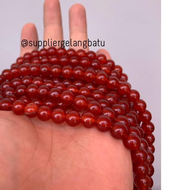 Dây Chuyền Đeo Tay Màu Đỏ Garnet Tự Nhiên Bóng 8mm