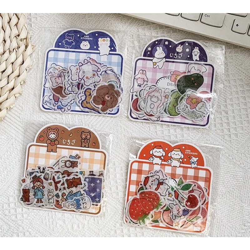 40 hình dán sticker cute nhiều màu sắc khác nhau
