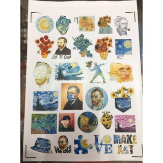 10-50 hình sticker van gogh decal(random hình)