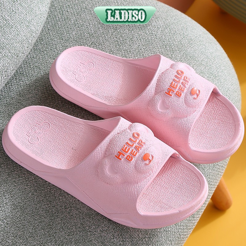 Dép nữ quai ngang LADISO hình gấu nổi cute hàng QC cực êm chân - TT328