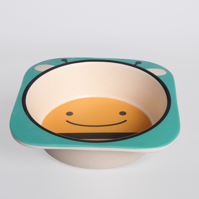 Set Khay Ăn Dặm Cho Bé, 5 món, sợi tre an toàn cho sức khỏe, nhiều họa tiết ngộ nghĩnh