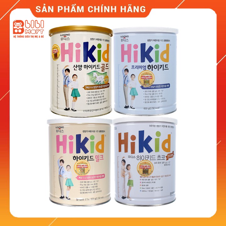 Sữa Hikid bò, dê tăng chiều cao đủ vị 600-700g Date mới 💟💟 FREESHIP 💟💟 giúp bé tăng chiều cao, phát triển khỏe mạnh.