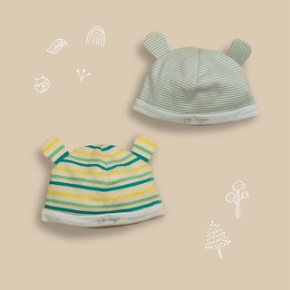 Set mũ tai gấu kẻ ghi chaang