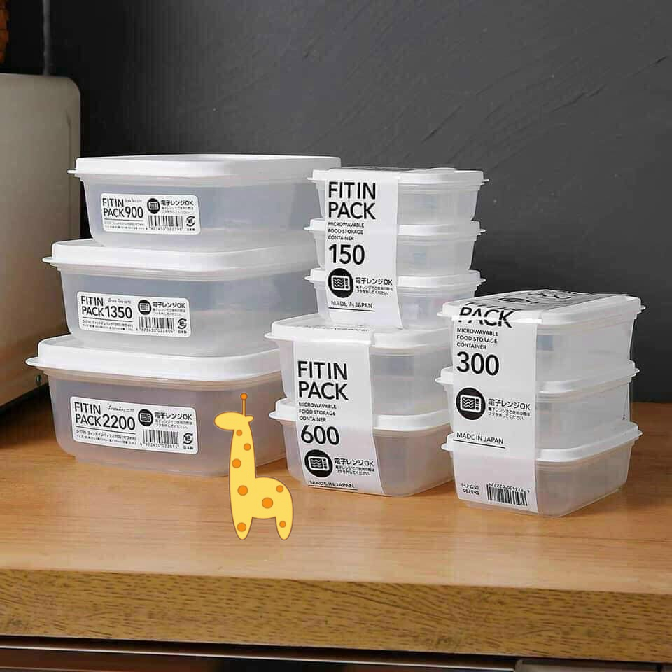 Hộp Đựng Thực Phẩm Khô Thực Phẩm Tủ Lạnh Lò Vi Sóng Nắp Dẻo Fitin Pack Nhật Bản 300Ml 600 Ml 900Ml 1350Ml 2200Ml
