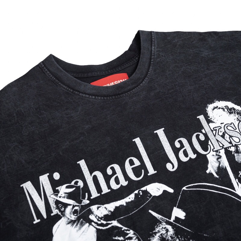 Áo thun wash in hình cổ điển  - Michael Jackson