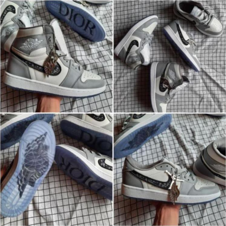 Giày 𝐉𝐨𝐫𝐝𝐚𝐧 𝐝𝐢𝐨𝐫 ⚡️𝐅𝐑𝐄𝐄 𝐒𝐇𝐈𝐏⚡️ Giày thể thao 𝐉𝐨𝐫𝐝𝐚𝐧 cổ thấp cổ cao màu xám đế 𝐝𝐢𝐨𝐫 cực chất đủ size nam nữ | BigBuy360 - bigbuy360.vn