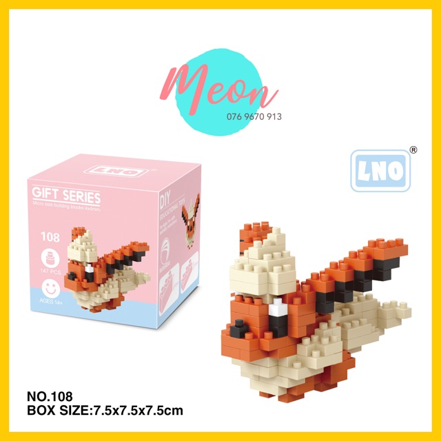 Mini Block | Đồ chơi xếp hình lego | - Charmander kid (pokemon) -  124 pcs