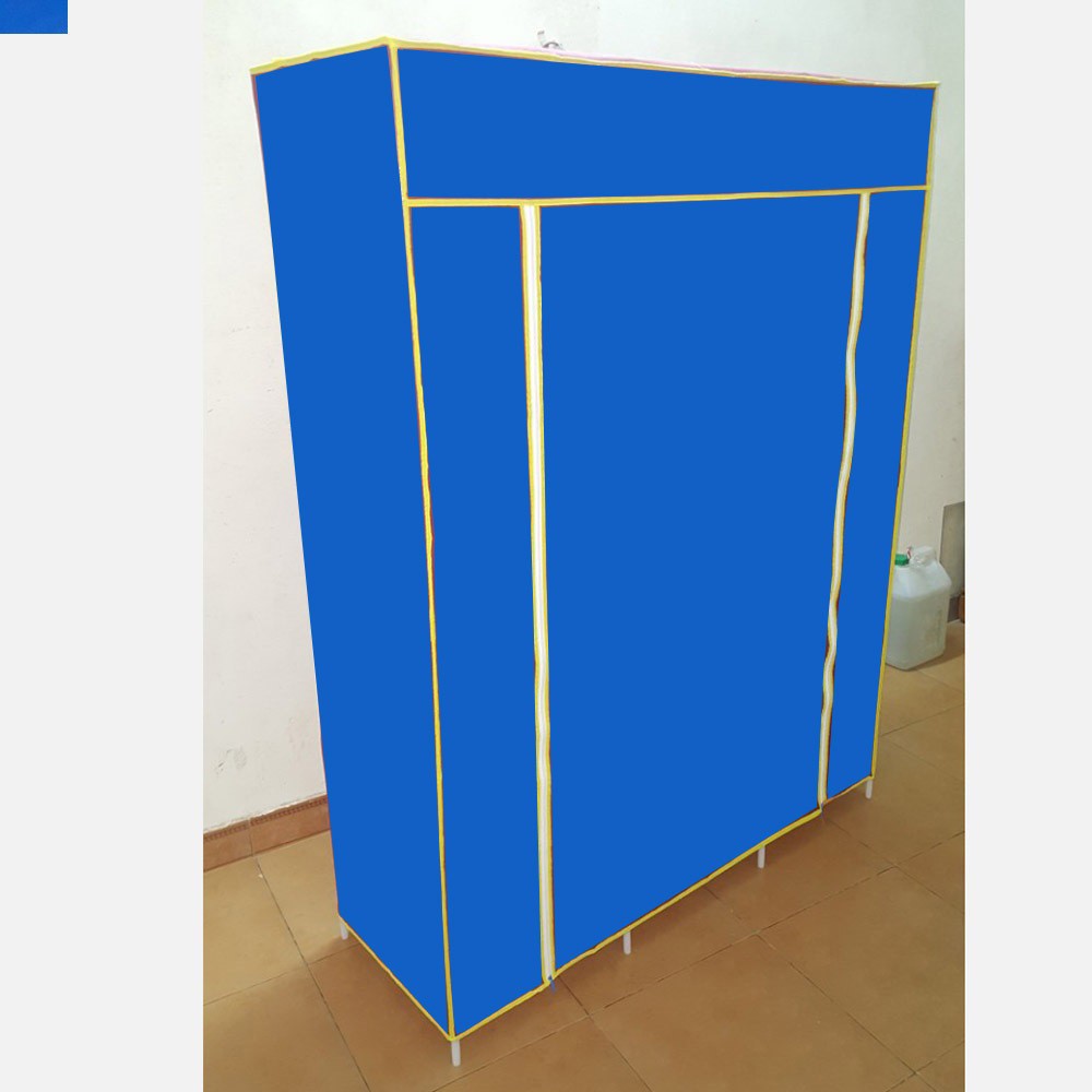 Tủ vải quần áo 3D thương hiệu AVC loại 2 buồng 6 ngăn, khung sắt, hàng Việt Nam sản xuất