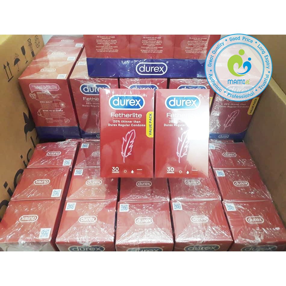 Bao cao su (30c) giúp quan hệ an toàn tăng khoái cảm cho nam giới Durex Fetherlite, Úc