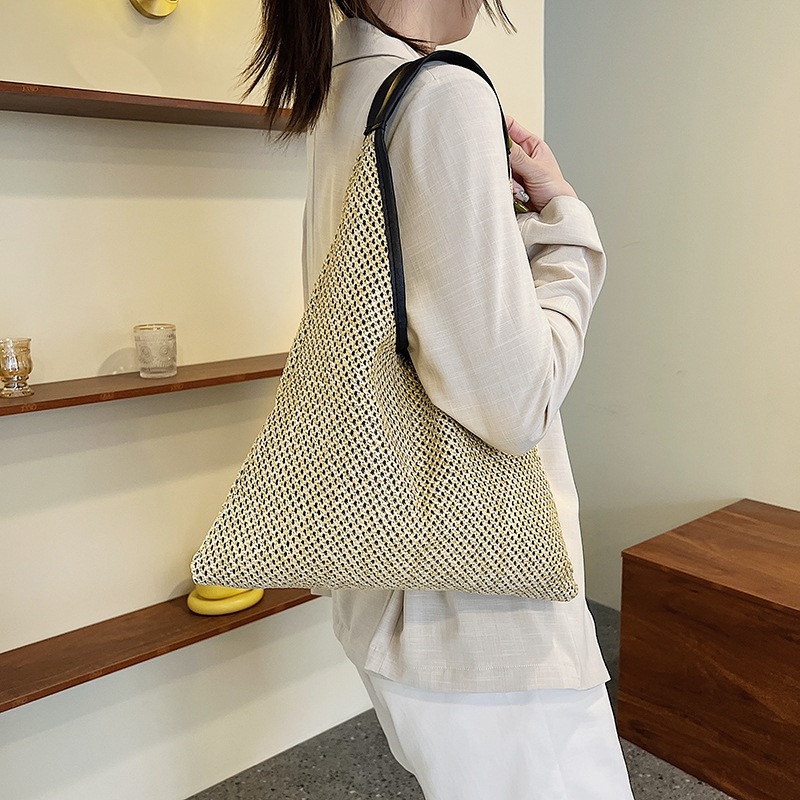 Túi Cói Đeo Vai Cỡ Lớn Thiết Kế Đơn Giản Thời Trang Đi Biển Xinh Xắn