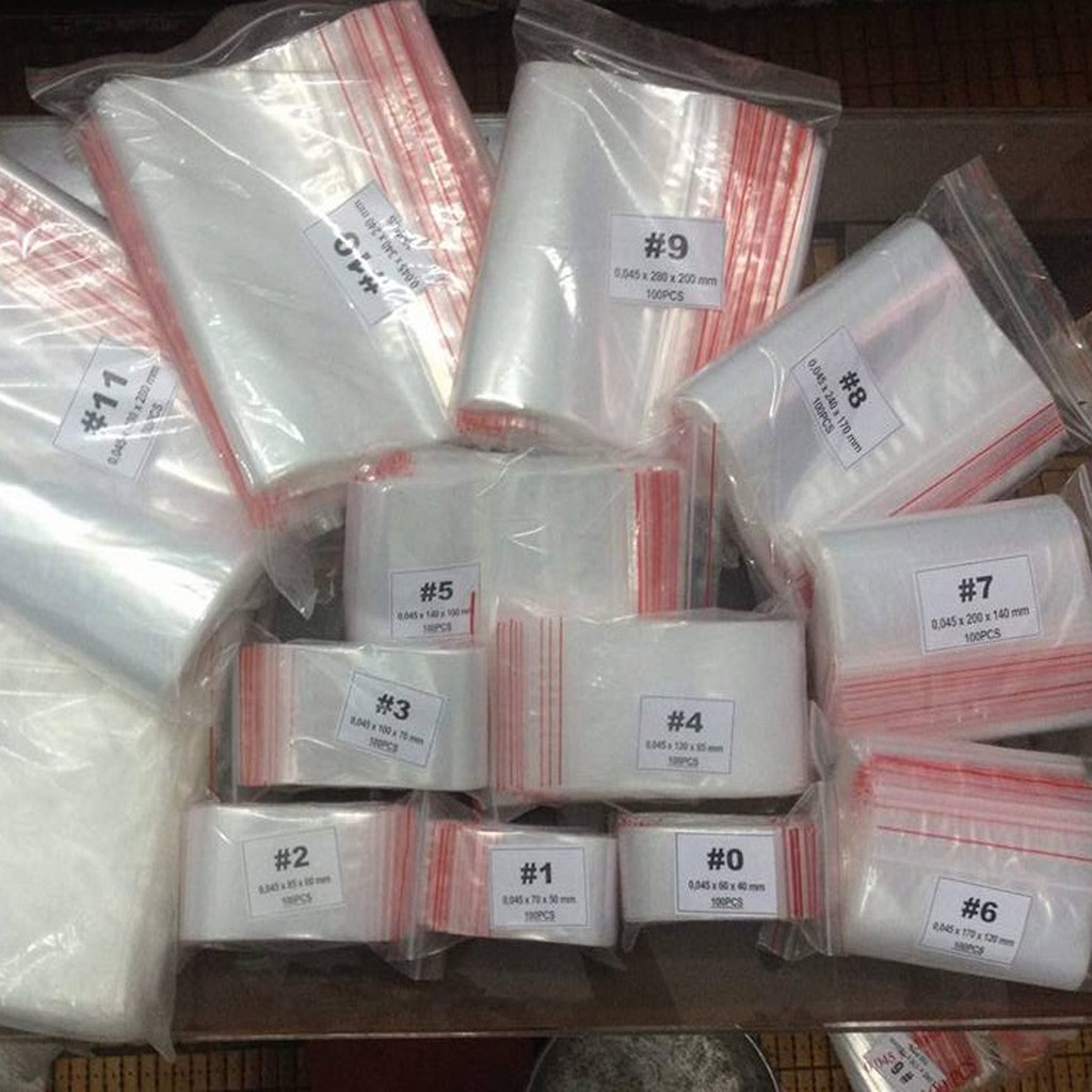 Tk1288 [Giá sỉ] 500gr Túi Zip Chỉ Đỏ - 20x30: Đựng 1kg bột, khô gà, quần áo nhỏ