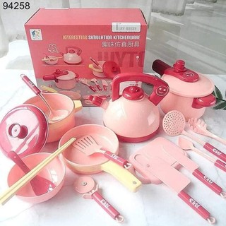 BỘ ĐỒ CHƠI NẤU ĂN nhiều MÓN CHO BÉ ( Xanh, Hồng)