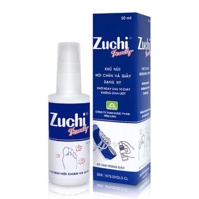 Combo 2 lọ ZUCHI XỊT CHÂN VÀ GIÀY 50 ml