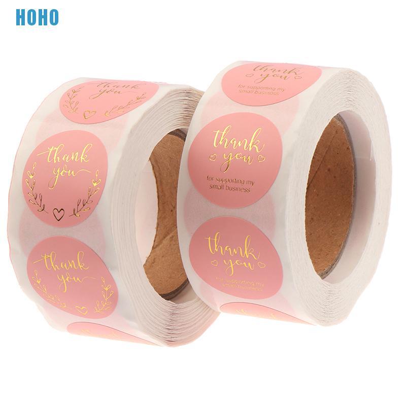 Set 500 Miếng Dán Chữ Thank You Màu Hồng Dễ Thương Độc Đáo