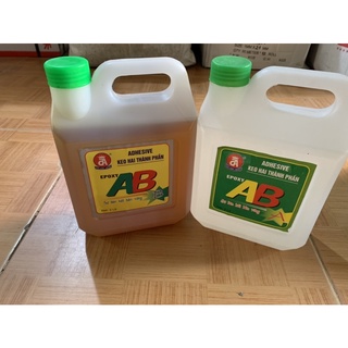 Keo Epoxy AB 2 thành phần Đức Anh loại tốt, gắn gỗ, sứ, kim loại, gạch, đá 4lít/cặp