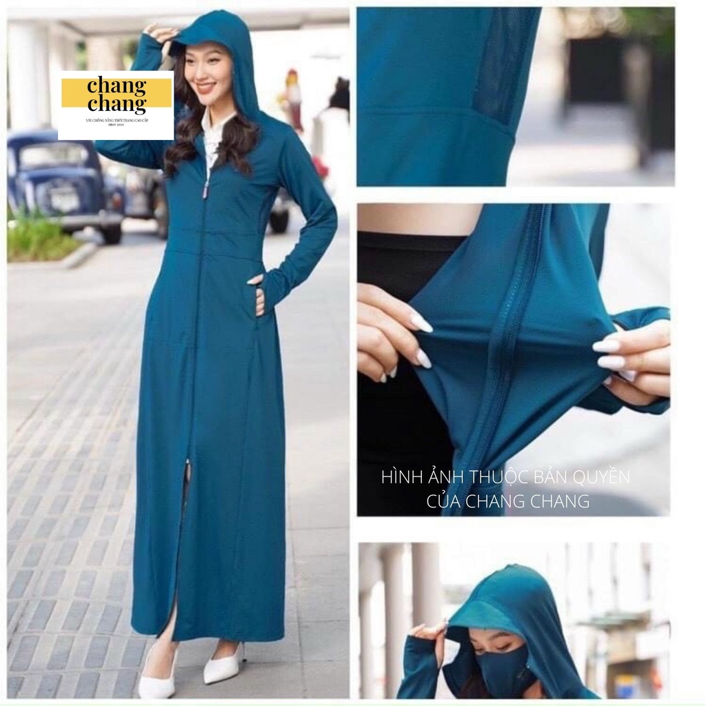 Áo Chống Nắng Toàn Thân Thông Hơi Xuất Khẩu Hàng Đẹp Form Dài 1m5, Váy Chống Nắng Toàn Thân