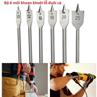 Bộ 6 mũi khoan đuôi cá