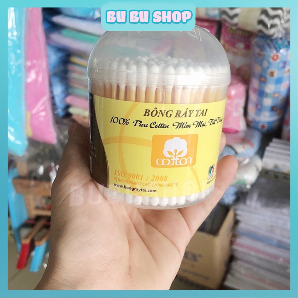Tăm bông ráy tai Lovely đầu bông siêu thấm hút, mềm mịn hộp 200 que cao cấp