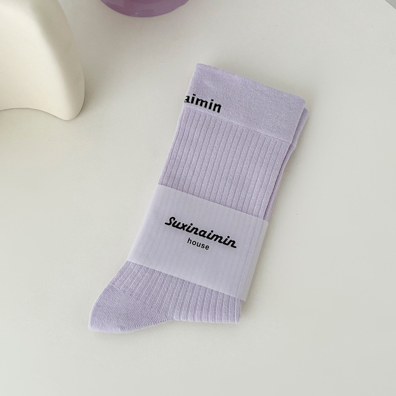 Đôi Vớ Thể Thao Bằng Vải Cotton Nguyên Chất In Chữ Phong Cách Nhật Bản Dành Cho Nữ