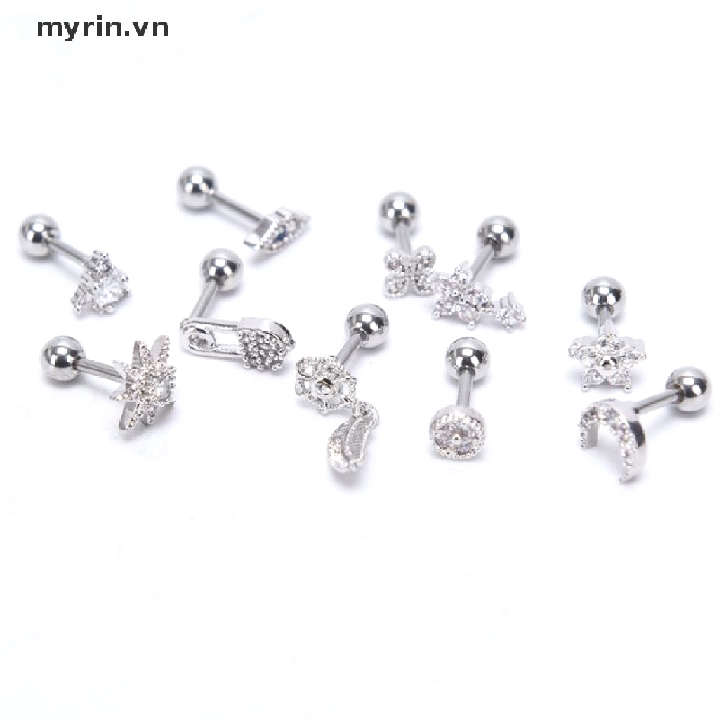Khuyên Xỏ Sụn Tai / Cơ Thể Đính Đá Pha Lê Thời Trang Cá Tính