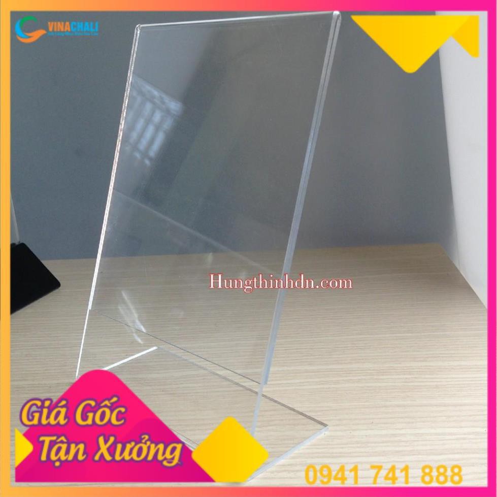 Bảng Menu mica L hiển thị 1 mặt _ kích thước A4, A5, A6...