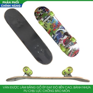 Ván trượt gỗ loại chống trơn to bánh có đèn